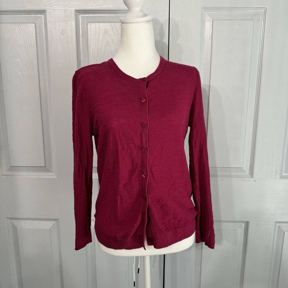 LOFT Women's Pink Gauzy Cotton Sweater - Size M (Fits Small) Width 22" Length 20